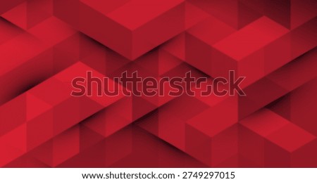 Red geometric abstract background. Triangles and Cubes Pattern. Modern Graphic Design BG for banner, flyer, card, cover, or brochure
