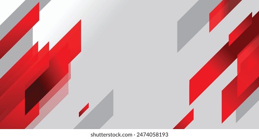 Fondo de Formas abstractas geométricas rojas. Ilustración vectorial