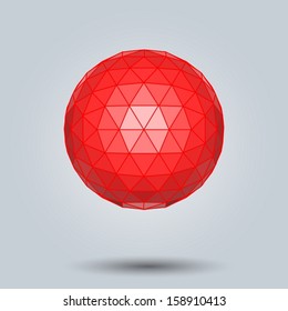 Red Geometric background 3d geometric abstract art geometric lines vector illustration