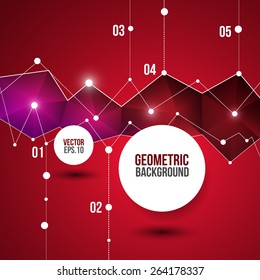 Red Geometric Background can use for Infographic, banner, and wallpaper