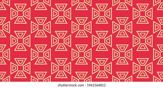 Red geometric background. Modern geometric pattern. Seamless pattern, texture. Vector graphics