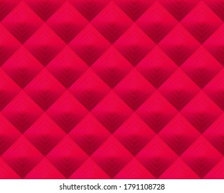 Red geometric background in origami style with gradient. Red vector polygonal rectangles illustration. Bright abstract rhombus mosaic background for design, print, web. Seamless vector.