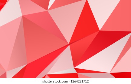 Red geometric background with triangles of different shapes and sizes. A combination of geometric shapes. Modern minimalist style Vector illustration Abstract paper, polygonal pattern, origami style
