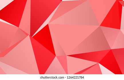 Red geometric background with triangles of different shapes and sizes. A combination of geometric shapes. Modern minimalist style Vector illustration Abstract paper, polygonal pattern, origami style