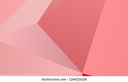 Red geometric background with triangles of different shapes and sizes. A combination of geometric shapes. Modern minimalist style Vector illustration Abstract paper, polygonal pattern, origami style