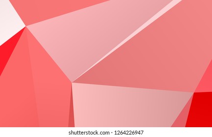 Red geometric background with triangles of different shapes and sizes. A combination of geometric shapes. Modern minimalist style Vector illustration Abstract paper, polygonal pattern, origami style