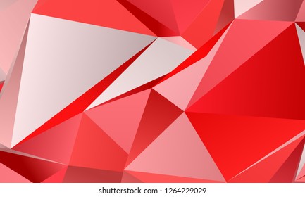 Red geometric background with triangles of different shapes and sizes. A combination of geometric shapes. Modern minimalist style Vector illustration Abstract paper, polygonal pattern, origami style