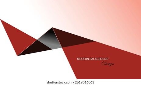 Red geometric background vector design. Red curved ribbon in white gradation. Modern background. Suit for banner, backdrop, background, name card, invitation card, poster, presentation, etc