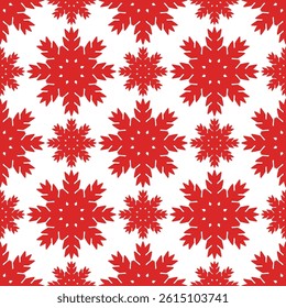 Red geometric blossom pattern for background, seamless pattern.