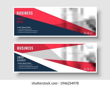 red geometric business banner template design. vector illustration