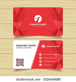 Red Geometric Business Card Template