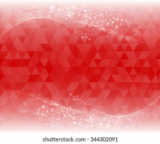 red geometric christmas abstract background with place for text, vector