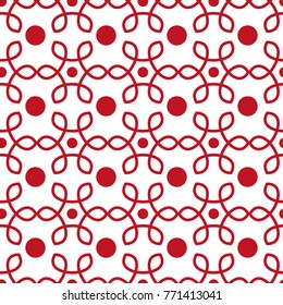 Red geometric christmas seamless pattern