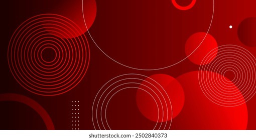 Red geometric circle background. Dynamic shapes composition.