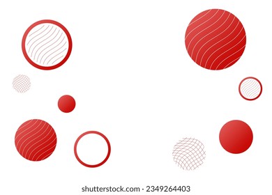 Red Geometric Circle Shape Abstract Background. Technology Banner Wallpaper. Vector
