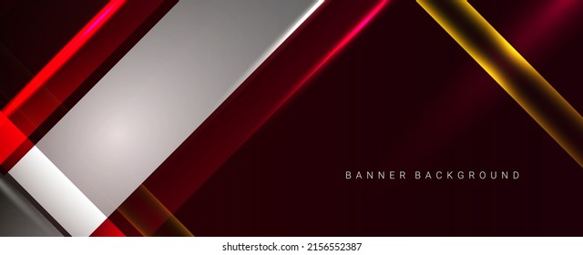 Red geometric dynamic color design colorful abstract lines banner template