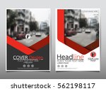 Red geometric flyer cover business brochure vector design, Leaflet advertising abstract background, Modern poster magazine layout template, Annual report for presentation