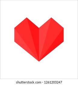 Red Geometric Heart Vector