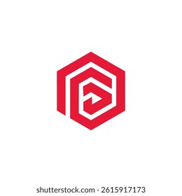 Red Geometric Letter D Logo for Branding