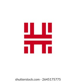 Red Geometric Letter H Logo Symbol Vector Design