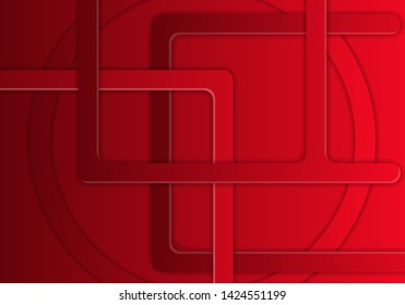 Red geometric modern texture. Abstract background vector can be used in cover design, book design, website background, banner, poster, advertising. circle and line pattern. 
