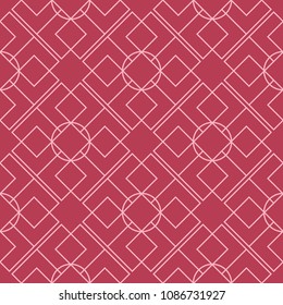 Red geometric ornament. Seamless pattern for web, textile and wallpapers