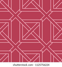 Red geometric ornament. Seamless pattern for web, textile and wallpapers