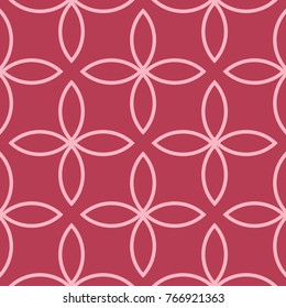 Red geometric ornament. Seamless pattern for web, textile and wallpapers