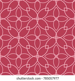 Red geometric ornament. Seamless pattern for web, textile and wallpapers