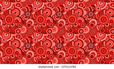 Red Geometric Overlapping Concentric Circles Pattern Vector Art
