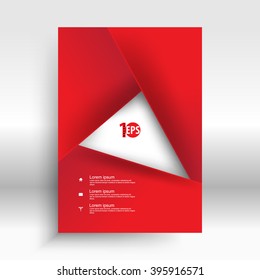 red geometric overlapping elements forming rectangle frame abstract design. eps10 vector