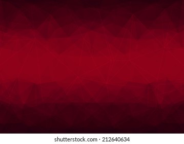 Red Geometric pattern, triangles background, polygonal design. 
