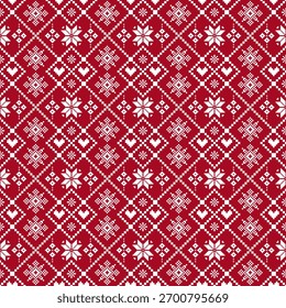 Rotes geometrisches Pixel nahtloses Strickmuster