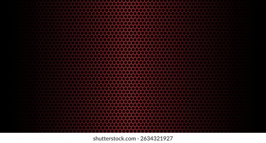Red geometric polygons background, hexagon symbol, abstract black metallic wallpaper, vector illustration