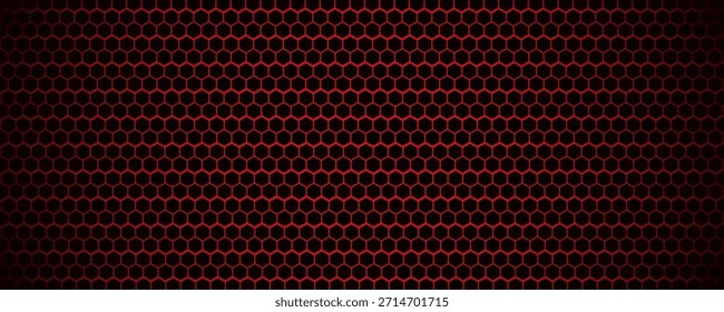 Red geometric polygons background, hexagon symbol, abstract black metallic wallpaper. vector illustration

