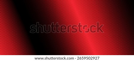 Red geometric polygons background, hexagon symbol, abstract black metallic wallpaper, vector illustration
