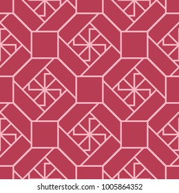 Red geometric print. Seamless pattern for web, textile and wallpapers