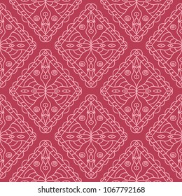 Red geometric print. Seamless pattern for web, textile and wallpapers