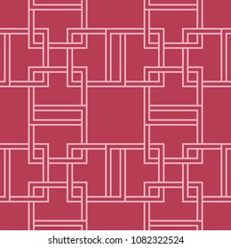 Red geometric print. Seamless pattern for web, textile and wallpapers