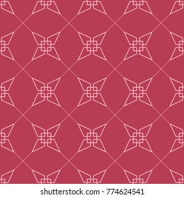 Red geometric print. Seamless pattern for web, textile and wallpapers