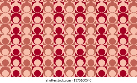 Red Geometric Retro Circles Pattern Background