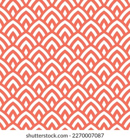 Red geometric scallops seamless pattern