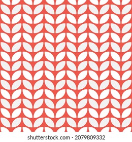 Red geometric seamless pattern. Seamless pattern with abstract leaves or flower petals.