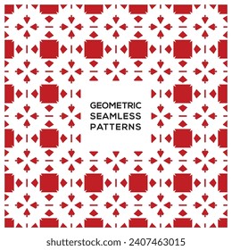 Red geometric seamless pattern background vector 