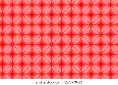 Red geometric seamless pattern of ovals