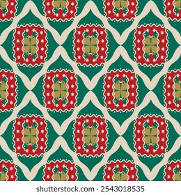 red geometric seamless pattern with square design.vector for tile,paper,fabric