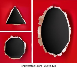 red geometric set
