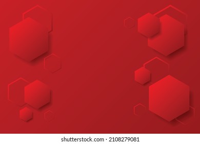 Red Geometric Shape Abstradct Background. Technology Banner Wallpaper. Vector