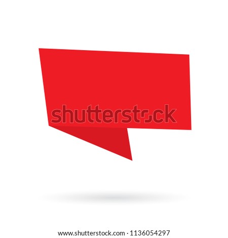 red geometric speach bubble- vector illustration