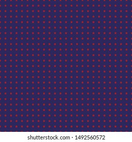 Red geometric stars seamless pattern on blue background - Fabric designs, background, wallpaper etc.